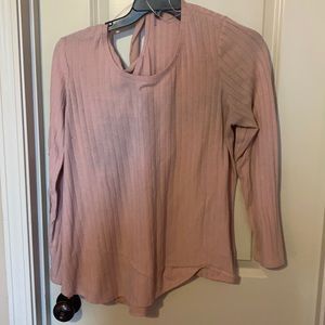 Pink long sleeve sweater with tie in back